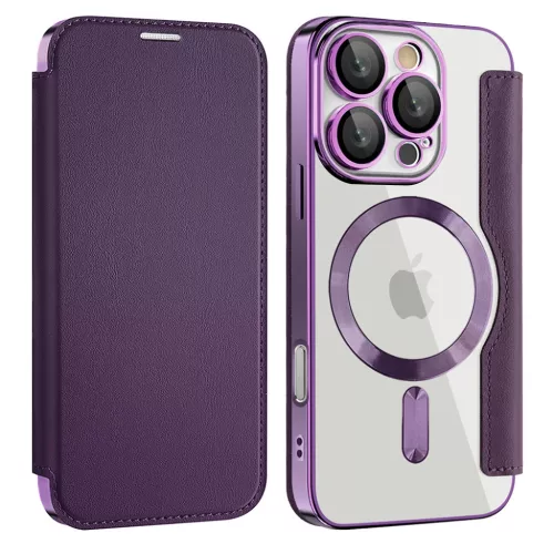 Techsuit - SmartMag Könyv Tok - iPhone 16 Pro - Lila tok