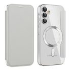 Techsuit - SmartMag könyvtok - Samsung Galaxy A15 4G / A15 5G - Szürke tok