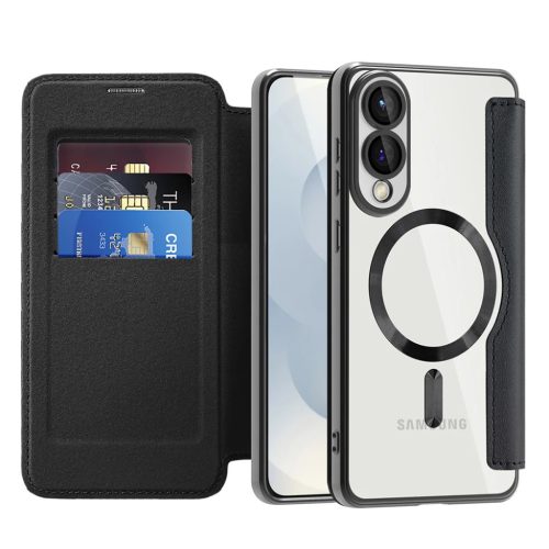 Techsuit - SmartMag könyvtok - Samsung Galaxy S25 Edge - Fekete tok