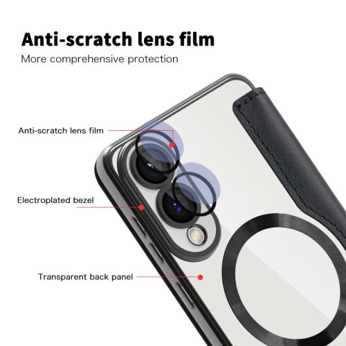 Techsuit - SmartMag könyvtok - Samsung Galaxy S25 Edge - Fekete tok