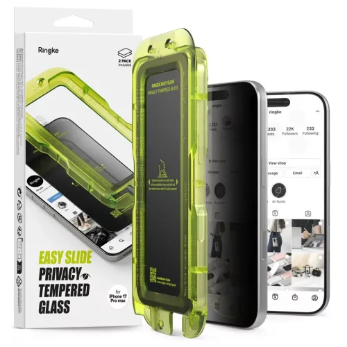 iPhone 17 Pro Max Ringke Easy Slide 2-csomag privát üvegfólia