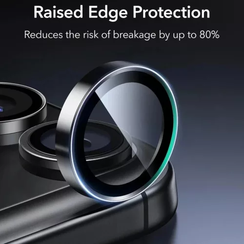 Apple iPhone 14 Pro/Pro Max/15 Pro/Pro Max/16 Pro/Pro Max/17 Pro/Pro Max Fekete ESR Armorite Kameralencse Védők üvegfólia (2 csomag)