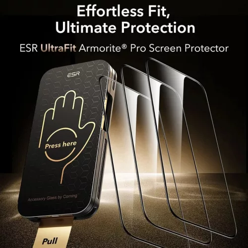 iPhone 17 Pro Átlátszó ESR - Corning UltraFit (3 pack) üvegfólia