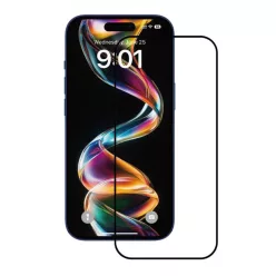   iPhone 15 Pro Max Fekete ANANK 2.5D Teljes Üveg Képernyővédő üvegfólia