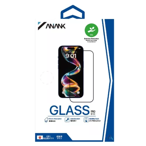 iPhone 15 Pro Fekete ANANK - 2.5D Full Glass képernyővédő üvegfólia