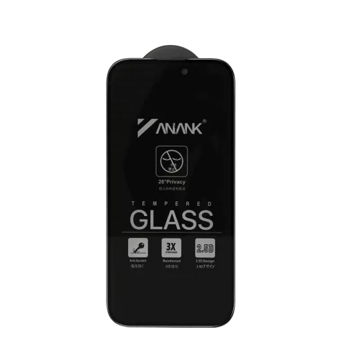 iPhone 15 Pro Átlátszó ANANK 2.5D Privacy képernyővédő üvegfólia