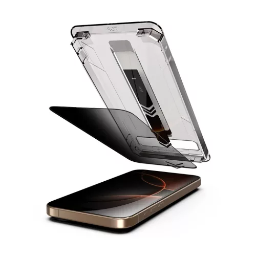 iPhone 17 Pro Max Techsuit - TitanGlass FullCover - Privacy üvegfólia