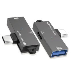   Techsuit - DataBlitz Adapter (A21) - Type-C, USB3.0, PD100W, 5Gbps - Szürke