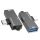 Techsuit - DataBlitz Adapter (A21) - Type-C, USB3.0, PD100W, 5Gbps - Szürke