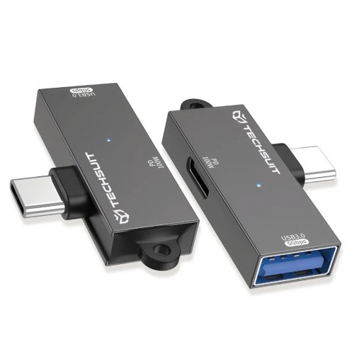 Techsuit - DataBlitz Adapter (A21) - Type-C, USB3.0, PD100W, 5Gbps - Szürke