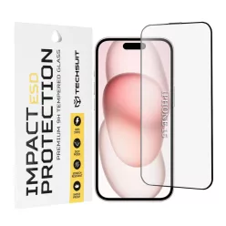  Techsuit - ESD Üveg - iPhone 15 / iPhone 16 - Fekete üvegfólia