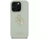 iPhone 16 Pro 6,3" Zöld Guess Hardcase PU Grained Big 4G és Classic Logo tok