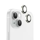 Blueo - Eredeti Fém Keretes Lencsevédő (2 darab) - iPhone 15 / iPhone 15 Plus - Sárga üvegfólia