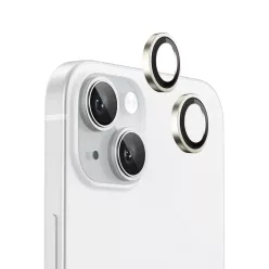  Blueo - Eredeti Fém Keretes Lencsevédő (2 darab) - iPhone 15 / iPhone 15 Plus - Sárga üvegfólia