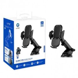   Autós tartó Lito (LT-W10) műszerfalra, Háromrétegű nano-gél tapadókorongokkal, Kettős zárású vákuumrendszerrel, 7.3 hüvelykes max - Szürke