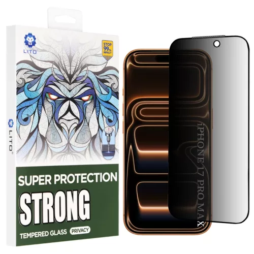 Apple iPhone 17 Pro Max Lito D+ Max Strong Privacy Fekete üvegfólia