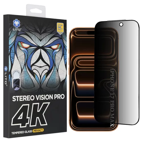iPhone 17 Pro Max Lito - D+ Max 4K Privacy - Black üvegfólia