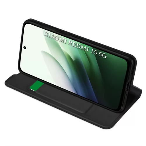 Xiaomi Redmi 15 4G / Redmi 15 5G Fekete Techsuit Magskin Book tok