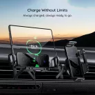 Car Holder Techsuit ModoDock (SW1) vezeték nélküli töltéssel - 360°-os forgás, Kettős motor intelligens érzékelés, 15W - Fekete