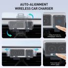 Car Holder Techsuit ModoDock (SW1) vezeték nélküli töltéssel - 360°-os forgás, Kettős motor intelligens érzékelés, 15W - Fekete