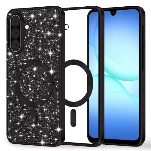 Samsung Galaxy A17 5G Fekete Techsuit Luxury Glitter MagSafe tok