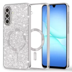   Samsung Galaxy A17 5G Ezüst Techsuit - Luxury Glitter MagSafe tok
