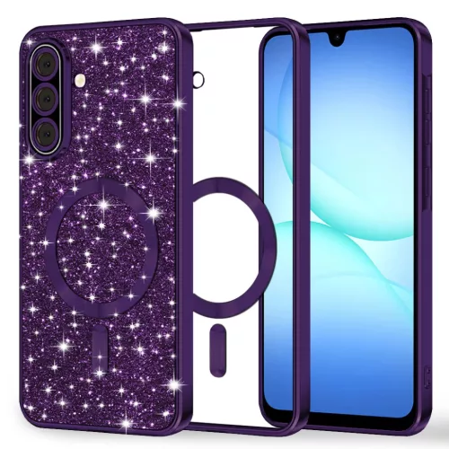Samsung Galaxy A17 5G Techsuit - Luxury Glitter MagSafe - Deep Purple tok