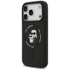 iPhone 17 Pro Max Karl Lagerfeld Silicone Karl&Choupette Ring MagSafe tok fekete