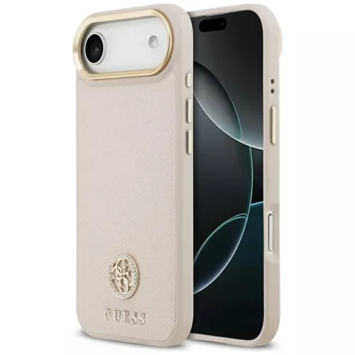 iPhone 17 Air Guess - Grained Strass Logo MagSafe (GUHMP17MPGCRMDEP) - Pink tok