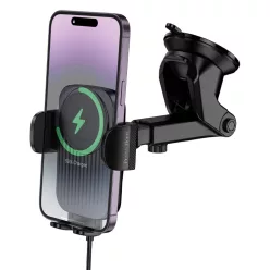   Borofone BH222 Vezeték nélküli töltéses autós telefontartó, fekete