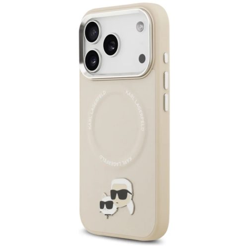 iPhone 17 Pro Max Karl Lagerfeld Karl & Choupette Pins MagSafe tok Bézs tok