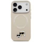 iPhone 17 Pro Max Karl Lagerfeld Karl & Choupette Pins MagSafe tok Bézs tok