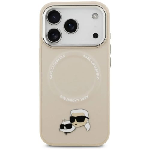 iPhone 17 Pro Max Karl Lagerfeld Karl & Choupette Pins MagSafe tok Bézs tok