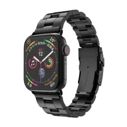   Techsuit - Óraszíj (W036) - Apple Watch 1/2/3/4/5/6/7/8/9/10/SE/SE 2 (38/40/41/42mm) - Fekete
