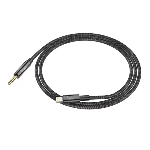 Kábel AUX Jack 3,5 mm - Lightning Hoco 1 m fekete