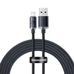   Baseus Crystal Shine gyors töltős adatkábel USB - Lightning 2.4A 2m fekete (CAJY000101)