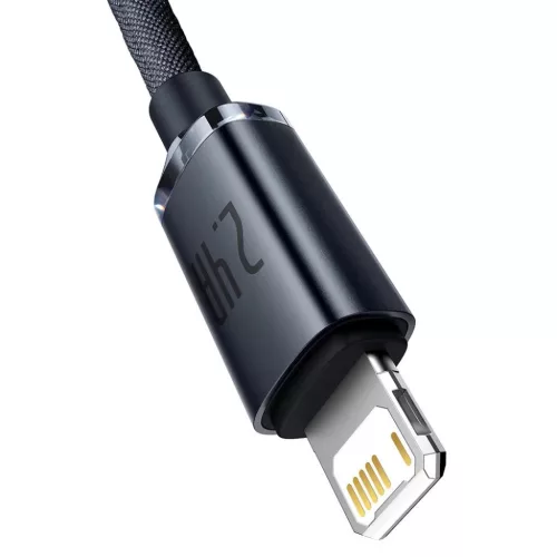 Baseus Crystal Shine gyors töltős adatkábel USB - Lightning 2.4A 2m fekete (CAJY000101)