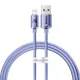 Baseus Crystal Shine gyors töltős adatkábel USB - Lightning 2.4A 1.2m lila (CAJY000005)