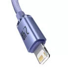 Baseus Crystal Shine gyors töltős adatkábel USB - Lightning 2.4A 1.2m lila (CAJY000005)