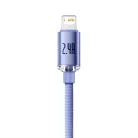 Baseus Crystal Shine gyors töltős adatkábel USB - Lightning 2.4A 1.2m lila (CAJY000005)