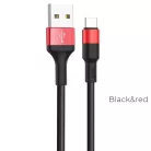 HOCO USB A - Type C 2A X26 kábel 1 m fekete-piros