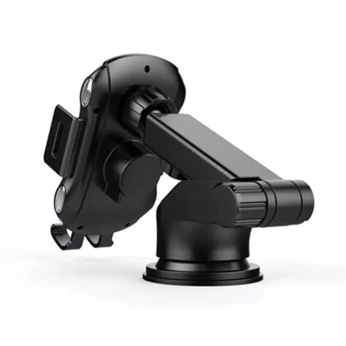 Autós telefontartó vezeték nélküli töltéssel - Techsuit Premium (CAPD032) - műszerfalra, szélvédőre, légbeömlőre, 10W - fekete.
