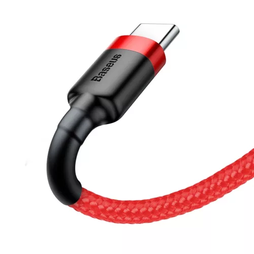 Baseus Cafule Nylon harisnyázott USB/USB-C kábel QC3.0 3A 0,5 m piros