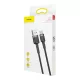 Baseus Cafule Nylon harisnyázott USB/USB-C kábel QC3.0 3A 0,5 m fekete-szürke)