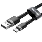 Baseus Cafule Nylon harisnyázott USB/USB-C kábel QC3.0 3A 0,5 m fekete-szürke)