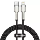 Baseus Cafule Metal nylon harisnyázott USB Type-C/ Lightning kábel PD 20W 1m fekete (CATLJK-A01)