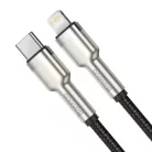 Baseus Cafule Metal nylon harisnyázott USB Type-C/ Lightning kábel PD 20W 1m fekete (CATLJK-A01)