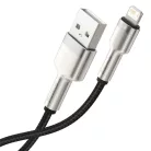 Baseus Cafule Metal nylon harisnyázott USB/ Lightning kábel 2.4A 2m fekete (CALJK-B01)