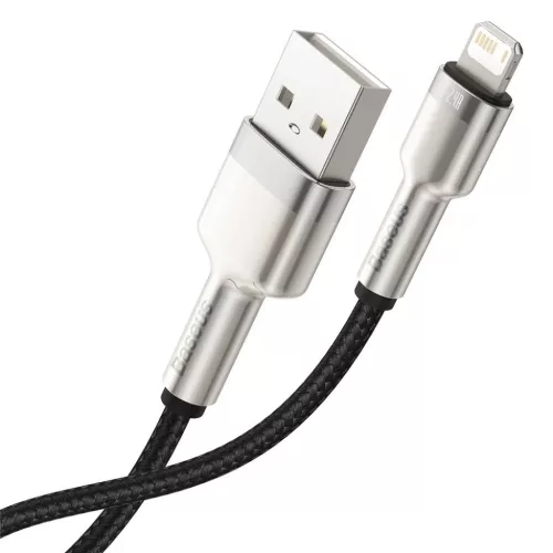 Baseus Cafule Metal nylon harisnyázott USB/ Lightning kábel 2.4A 2m fekete (CALJK-B01)