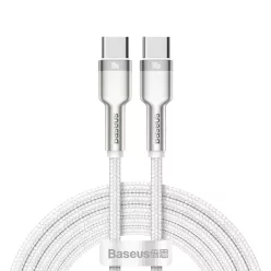   Baseus Cafule Metal Data USB Type C - USB Type C kábel 100 W (20 V / 5 A) 2 m fehér